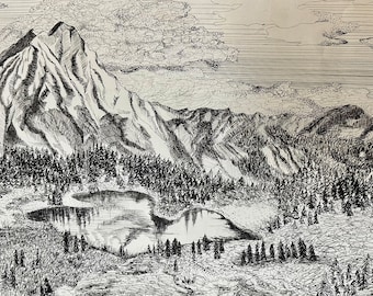 Paisaje en pluma y tinta