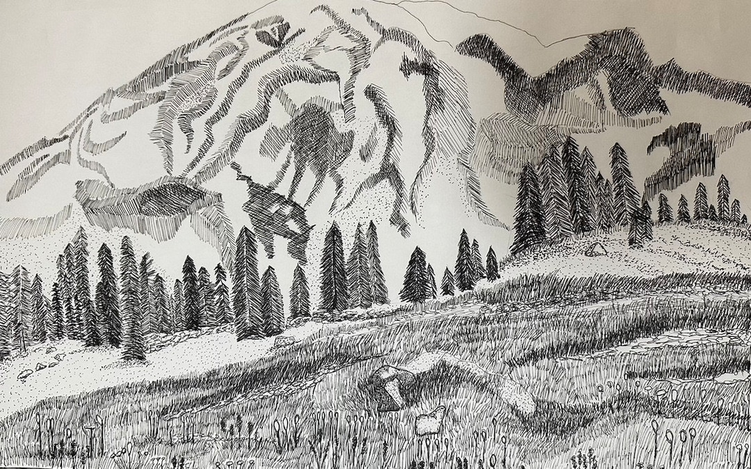 Pen and Ink Landscape - Etsy Australia