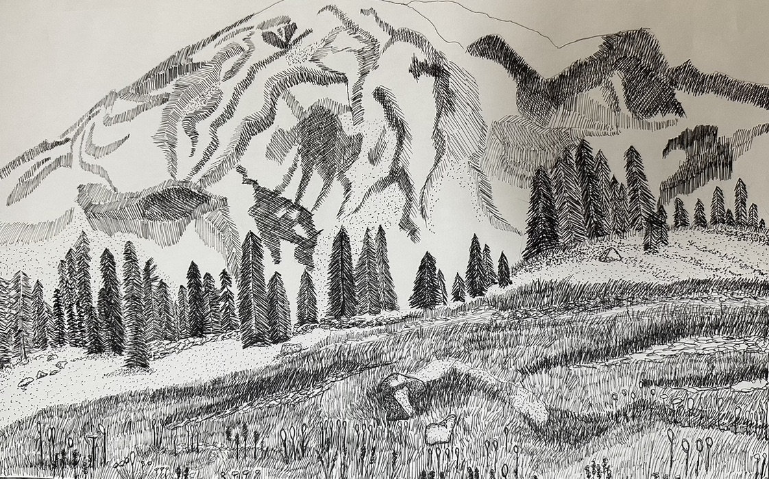 Pen and Ink Landscape - Etsy Australia