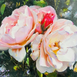 Oil painting on canvas,Garden bloom,Original Oil Art,Modern Oil Art,Impressionist florals, Flowers painting,Vibrant blossoms,gift artwork