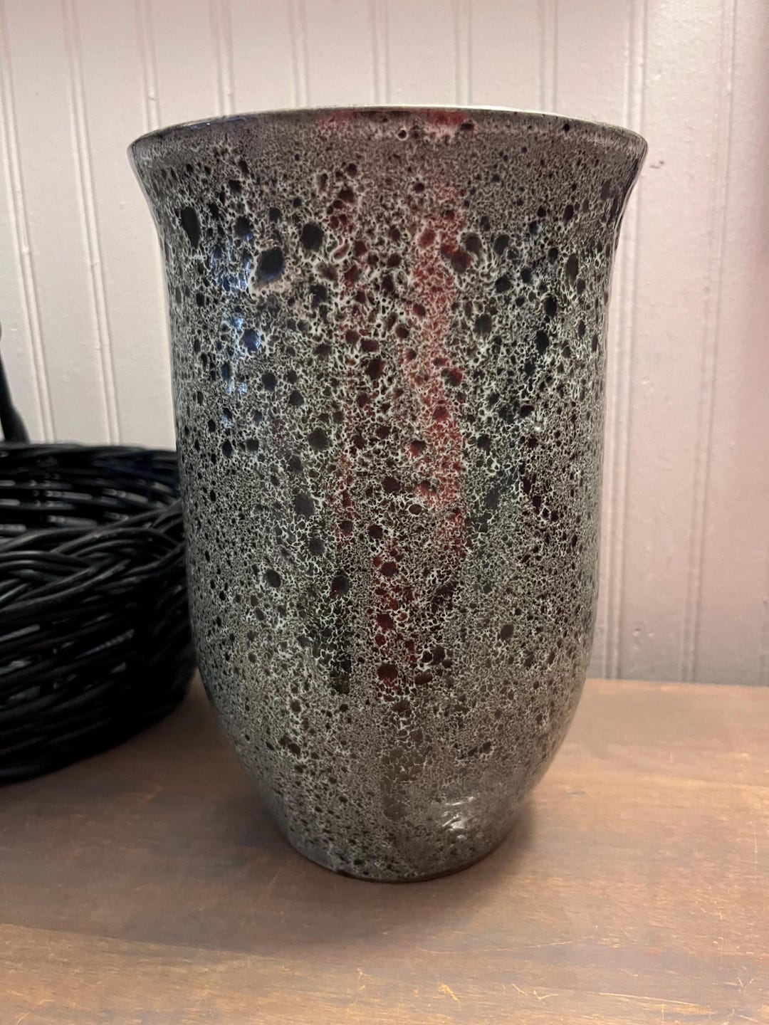 MCM West German Redware Pottery Vase: Speckled Fat Lava Glaze - Etsy