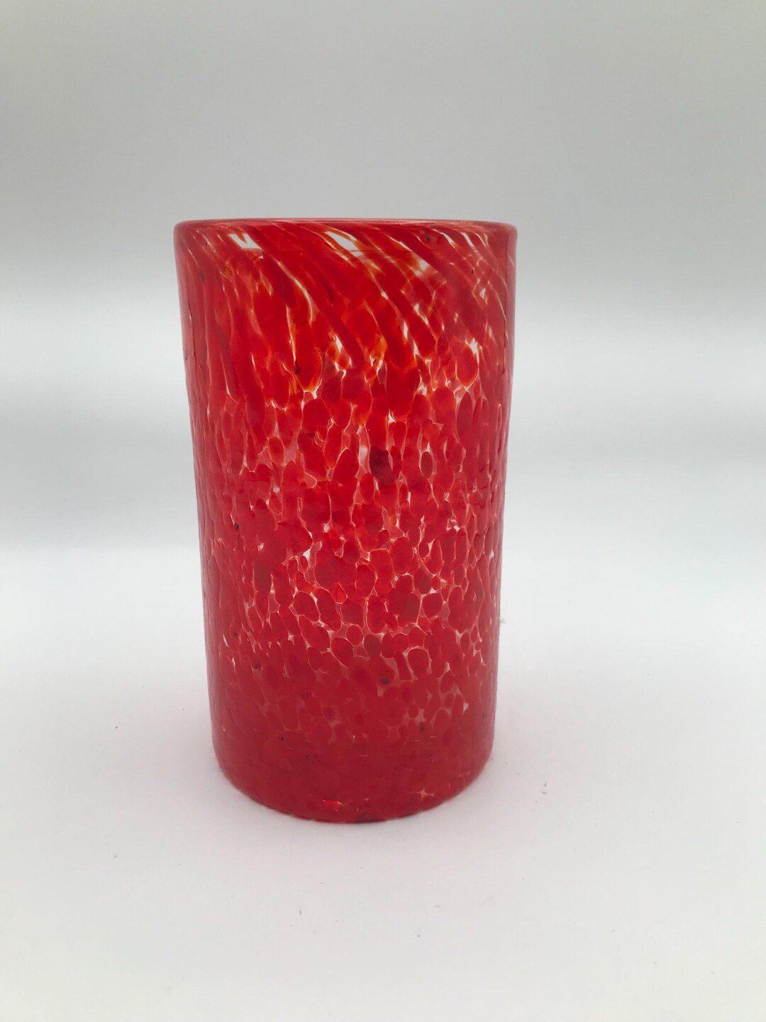 Speckled Red Handblown Glass Cup or Vase Mexican Art Glass - Etsy