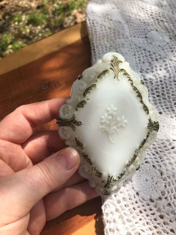 victorian milk glass dresser Gem