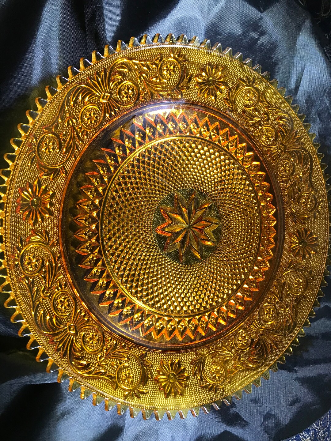 Vintage Tiara Exclusive Platter Sandwich Pattern Amber Color Etsy