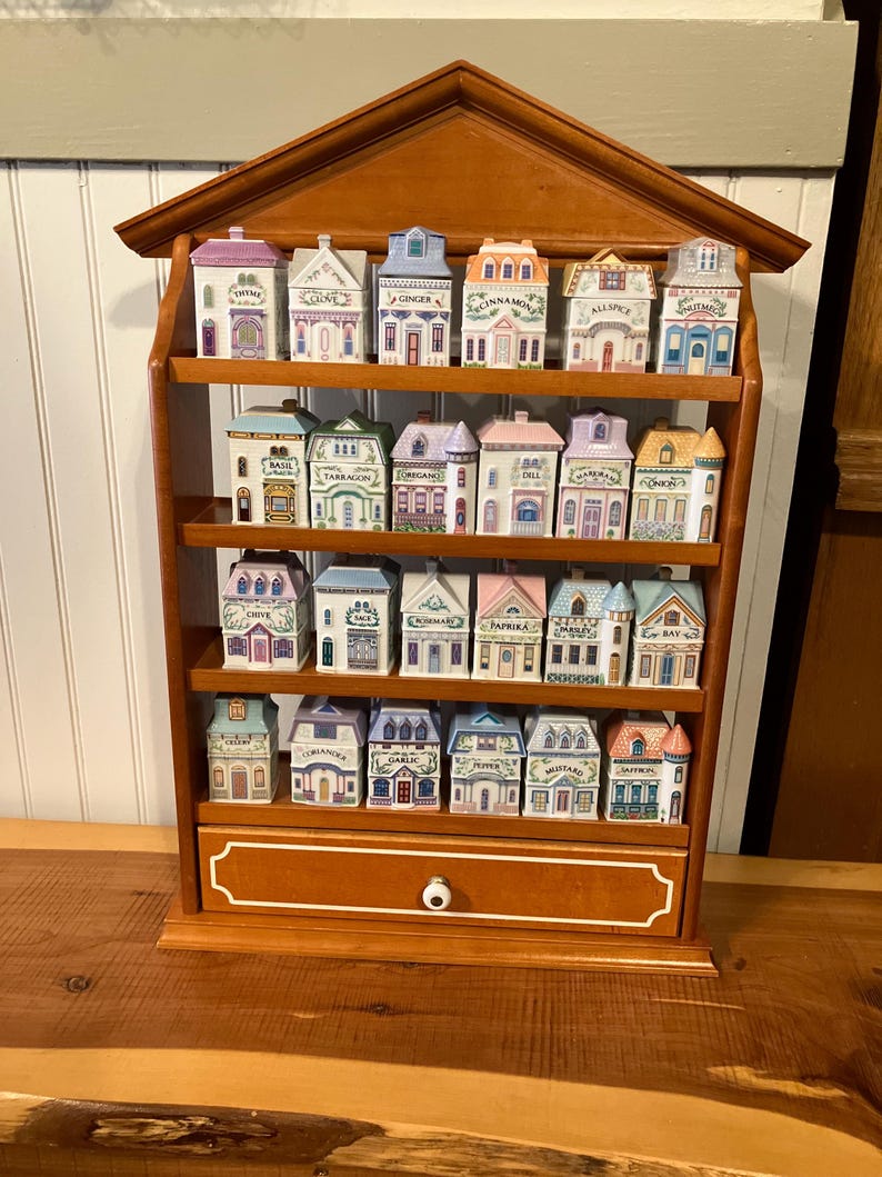 1989 Lenox Spice Village With Original Wooden Rack SHIPPED FROM USA - Etsy