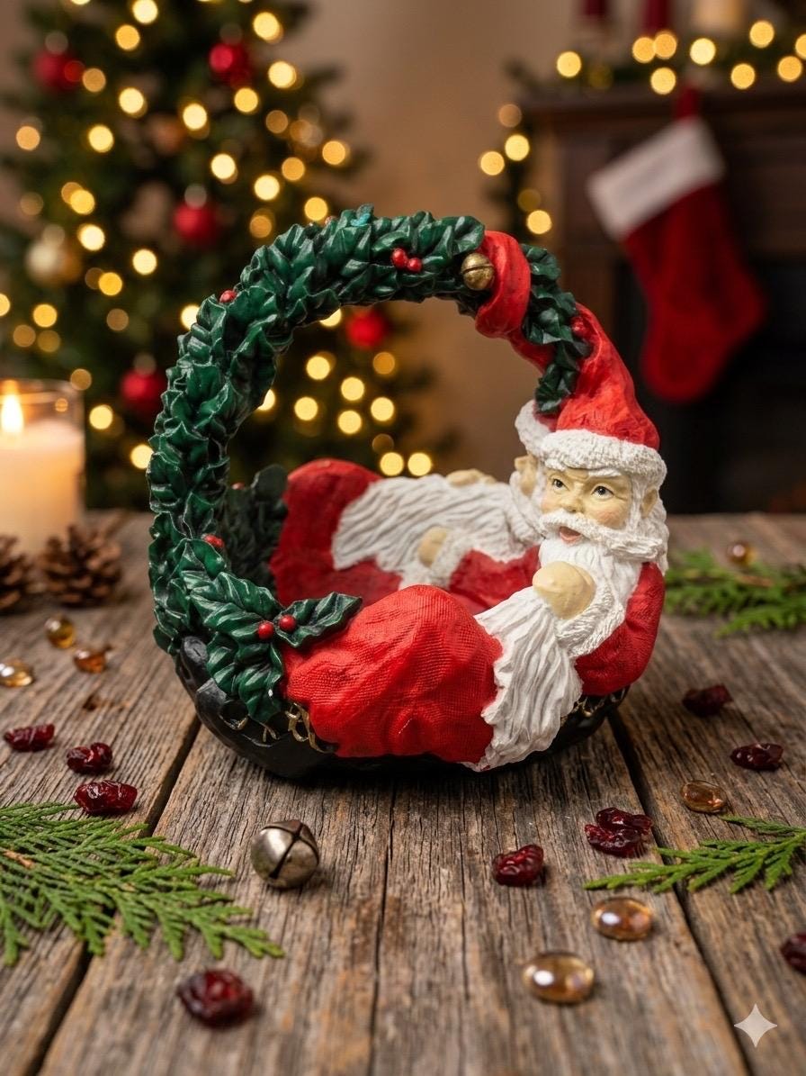 Vintage Santa Claus Candy Dish - Etsy