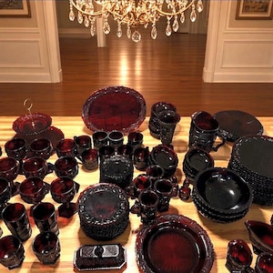 Avon 1876 Cape Cod Ruby Red Glass Dishes | Please Read the Description for Important Info