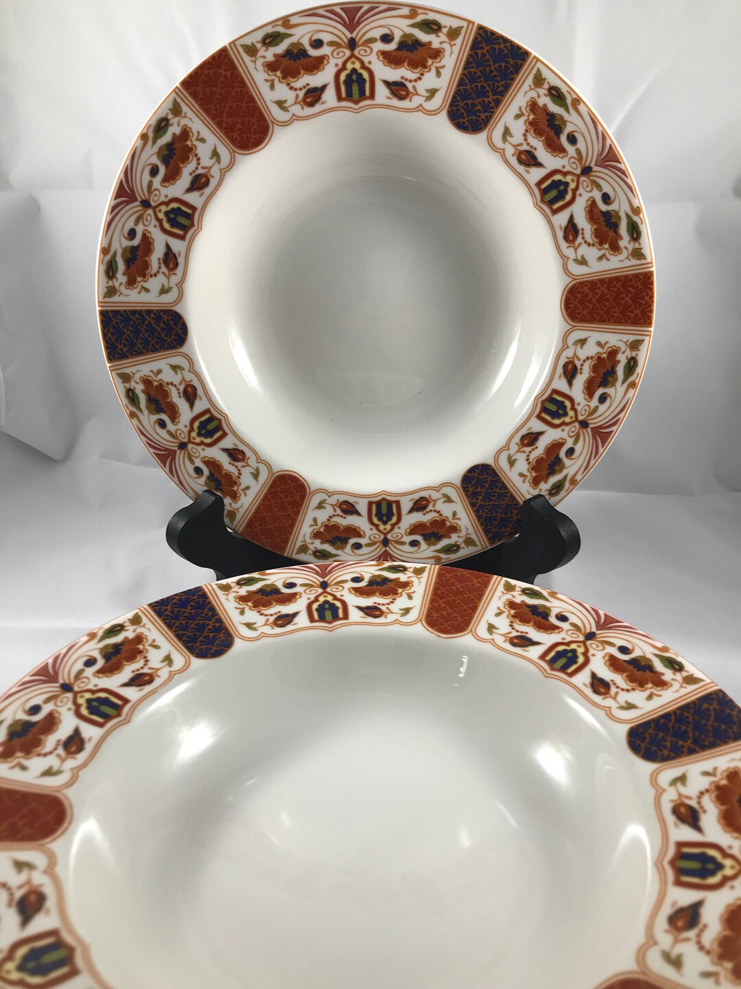 Vintage Queens Imari Rimmed Soup Bowls Etsy