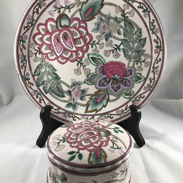 Asian design Classic Traditions Trinket Box and Display Plate