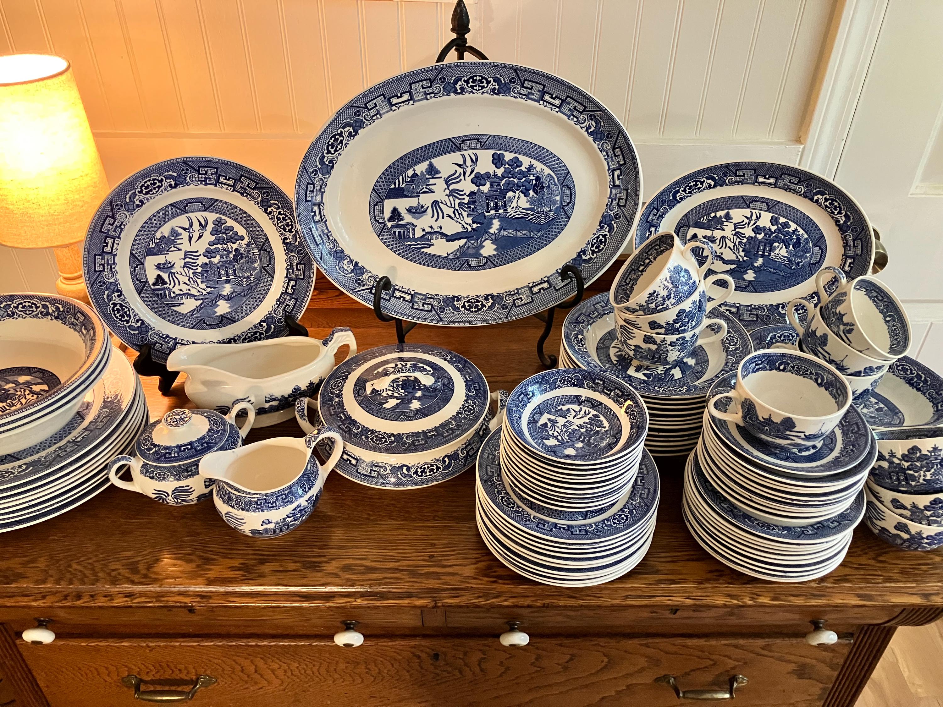   ブルーフラワー プレート 2枚ヴィンテージ Vintage Blue Dishes Set - Etsy