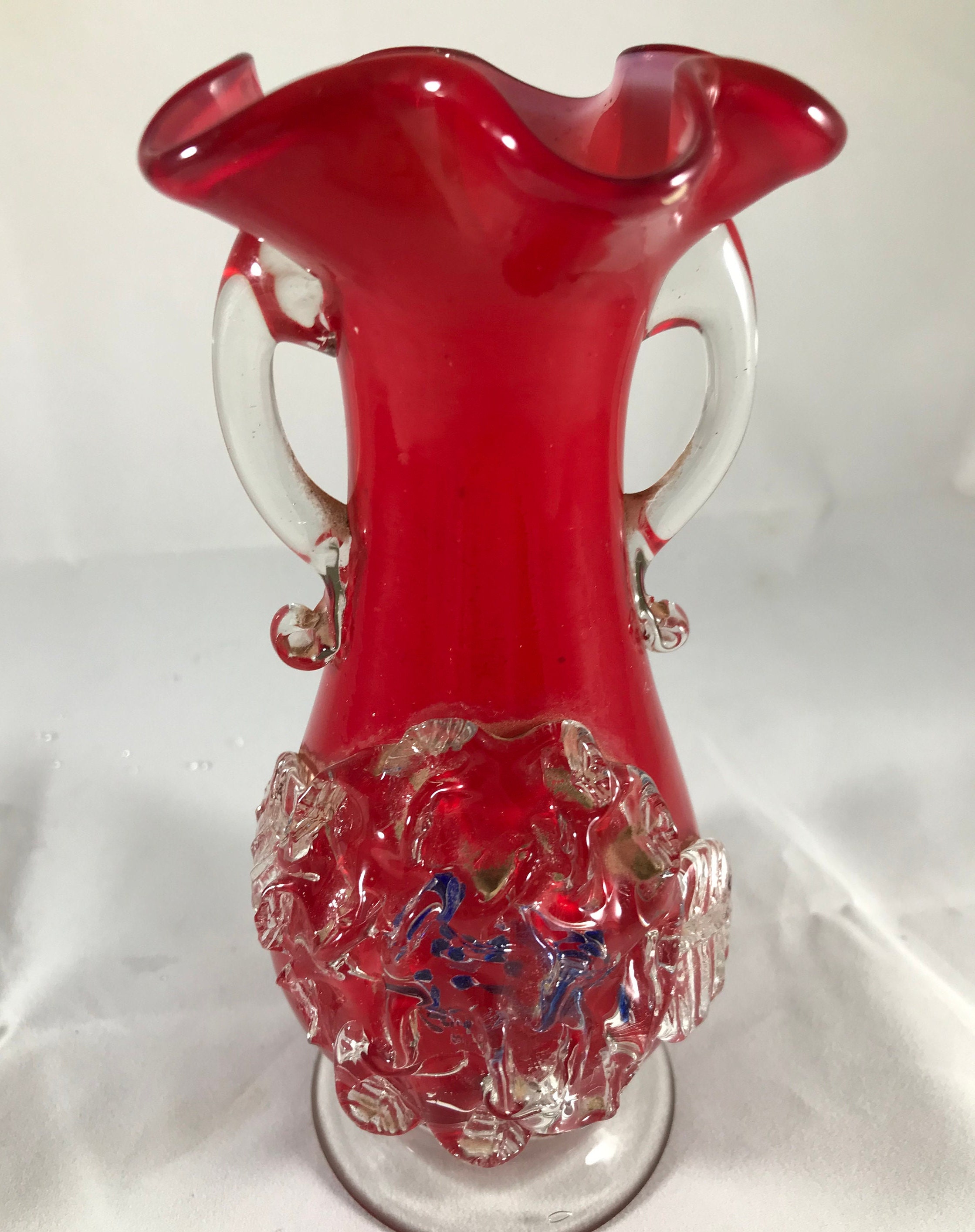 Murano Red Vase - Etsy