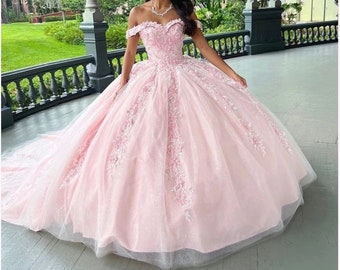 Pink Princess Ballgown Dress (Various Colours) Quinceanera Dress, Prom Dress, Wedding Dress, Pink Princess Sweetheart Quinceanera Dresses