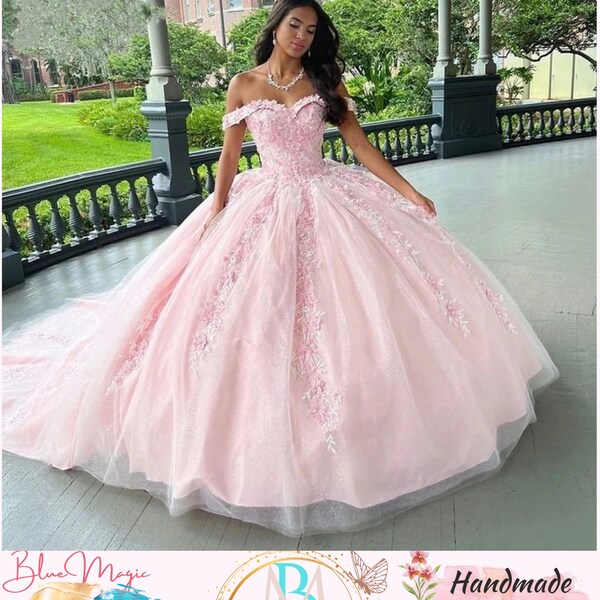 Pink Princess Ballgown Dress (Various Colours) Quinceanera Dress, Prom Dress, Wedding Dress, Pink Princess Sweetheart Quinceanera Dresses