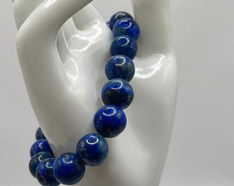 Authentic Lapis Lazuli Beaded Bracelet | Source from Oldest Mines of Afghanistan | Natural Healing Stone | Handmade | Unisex Gift |