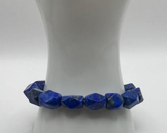 Authentic Lapis Lazuli Beaded Bracelet | Source from Oldest Mines of Afghanistan | Natural Healing Stone | Handmade | Unisex Gift |