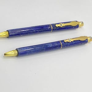 Handcrafted Lapis Lazuli Pen | Authentic Afghan Semi-Precious Stone from the World’s Oldest Mines | Luxury Desk Accessories | Ideal Gift