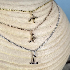 Buchstaben Halskette Schutzengel Personalisiert Initial Anhänger minimalistisch zart Glücksbringer Muttertagsgeschenk Silber Gold Rose Herz