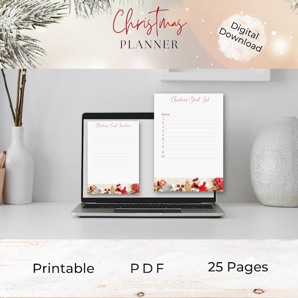 Printable Christmas Planner, Holiday Planner Printable, Christmas Journal, Christmas Planner Gift, Christmas Budget Planner