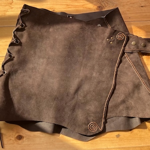 Leather Festival Belt Skirt: Detachable Bag, Tribal Rave Outfit