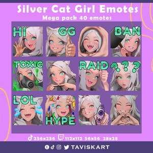 Girl twitch emotes mega pack, cute emotes, female twitch emotes, twitch emotes pack, twitch emotes anime, Twitch / Discord / YouTube