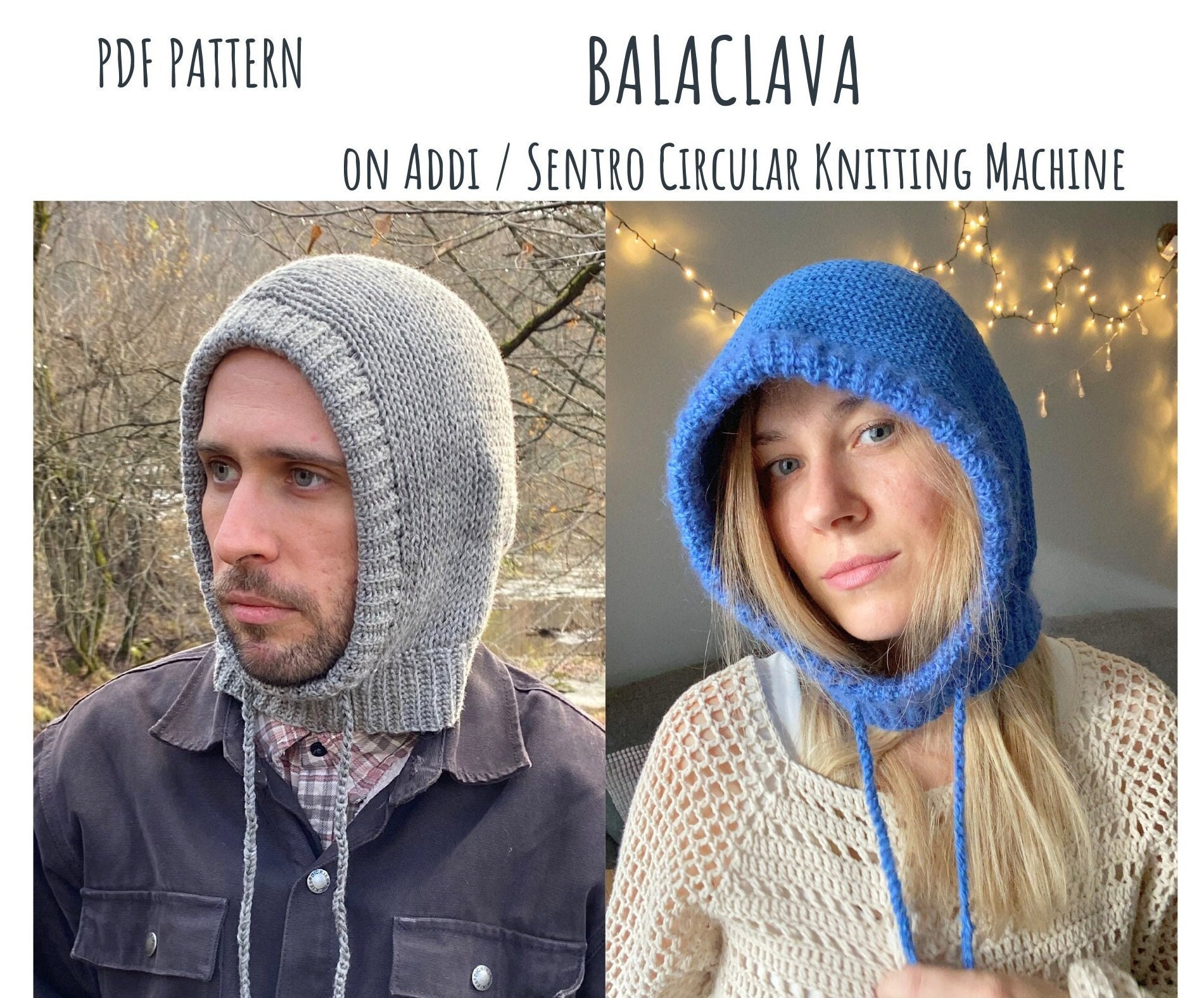 The Ultimate BALACLAVA on Addi / Sentro Knitting Machine Balaclava on  Sentro Hood Pattern on Circular Knitting Machine 