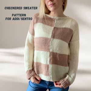 Checkered sweater on Addi / Sentro Circular Knitting Machine