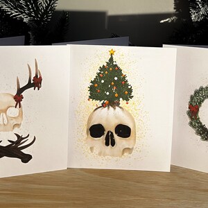 3er Set Totenkopf Weihnachtskarten