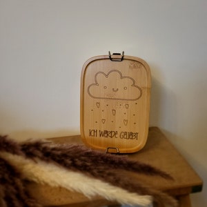 personalisierte Brotdose Edelstahl Holz für Kinder Affirmation, Einschulung, Geburtstag, Geschenke für Patenkind, Geschenk für Schultüte
