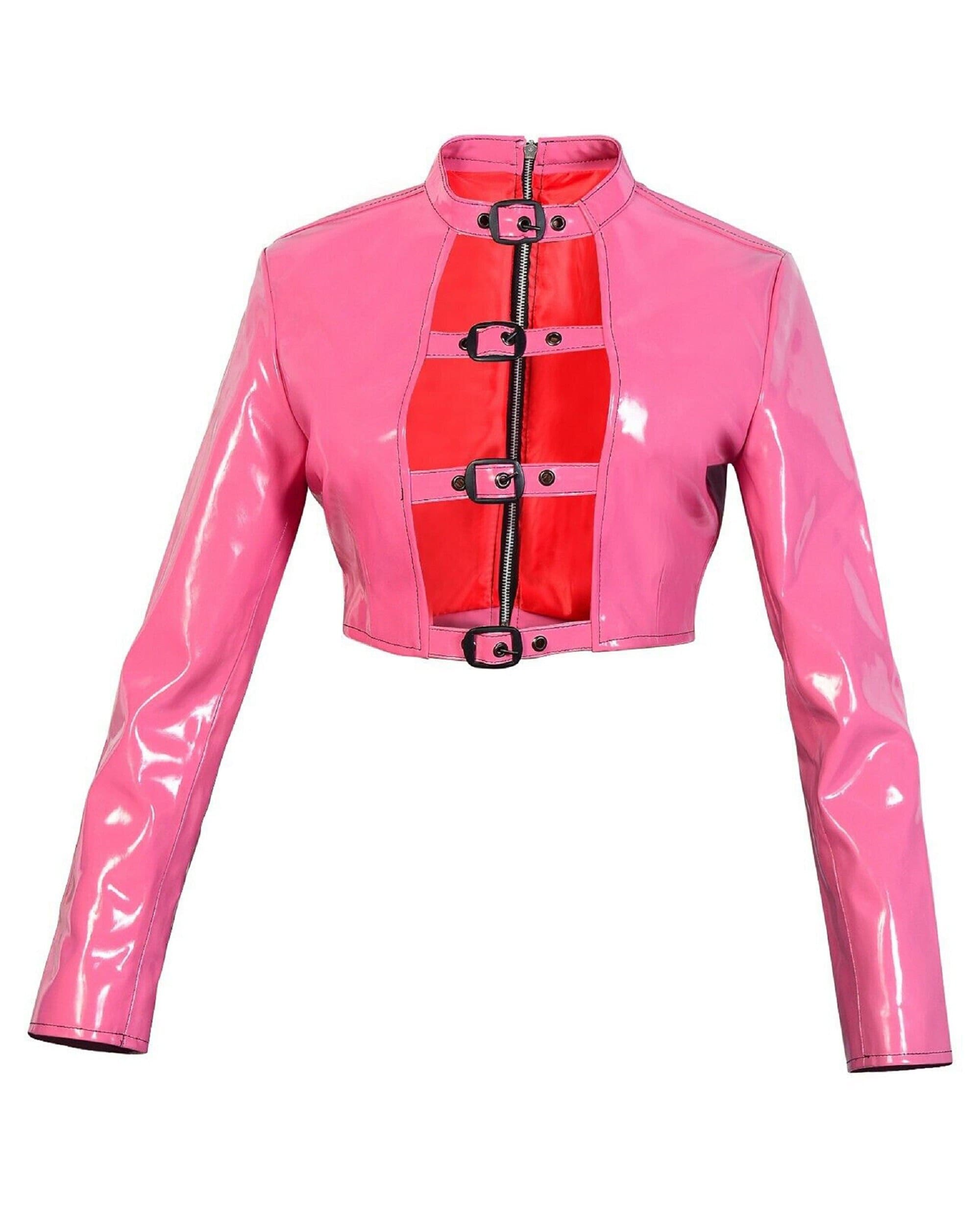 Pvc cropped jacket store