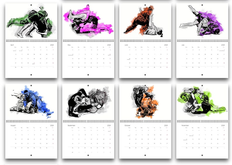 2024 Jiu Jitsu Calendar Etsy