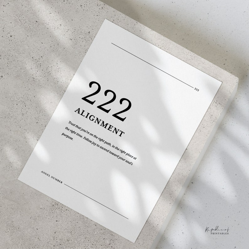 Angel Number 222 Printable Wall Art Divine Message Spiritual Message ...