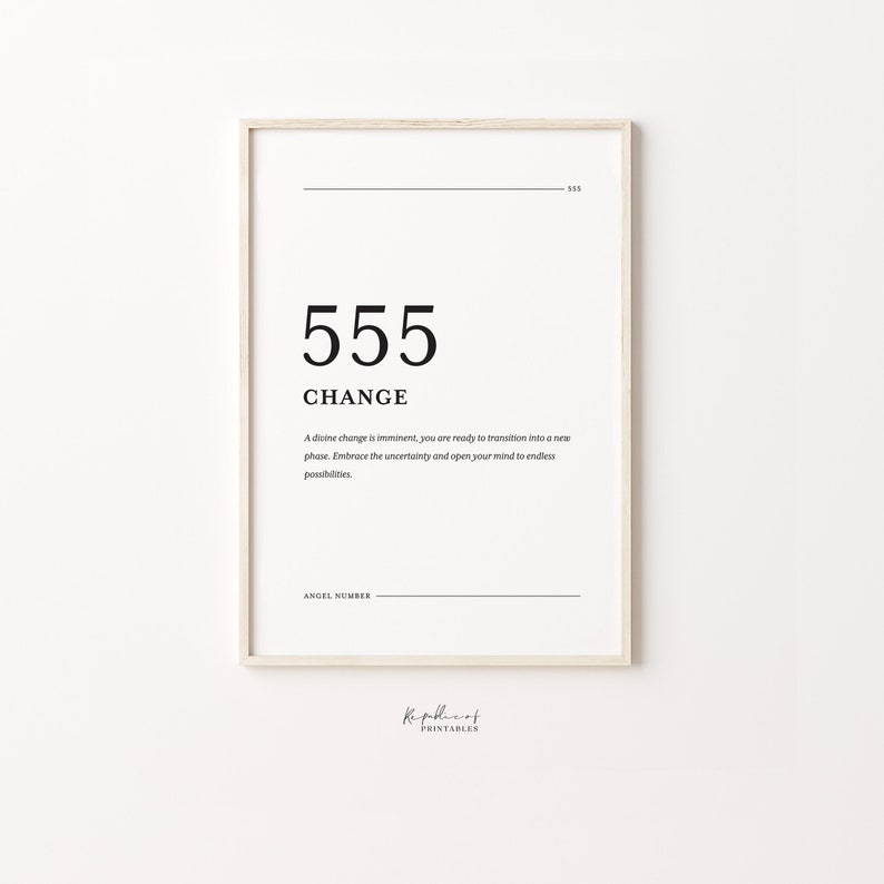 Angel Number 555 Printable Wall Art Divine Message Spiritual Message ...