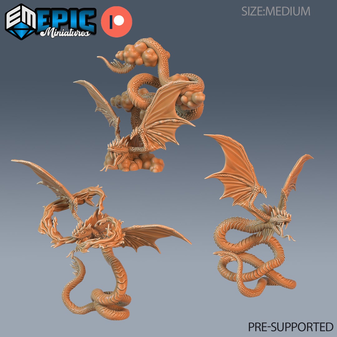 Dnd 3D Printed Resin Minifigures Flying Snake Dnd Miniature RPG ...