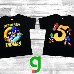 Custom Sonic Birthday Shirt, Sonic Family Shirt, Personalized Sonic The Hedgehog Birthday Shirt, Toddler Tee, Custom Birthday Boy Shirt