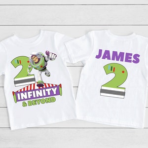 Two Infinity and beyond Birthday T Shirt, 2nd birthday shirt, Custom birthday shirt
