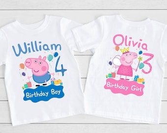 Pig Birthday Shirt, Birthday Party Tshirt, Girl birthday Shirt, Boy Birthday Tshirt, Family Birthday Tshirt, Toddler Birthday Shirt