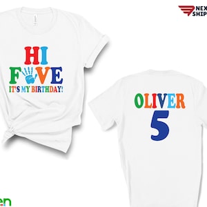 Hi Five It is my Birthday Tshirt, High Five Birthday Tshirt, Boys 5th Birthday Tshirt, 5th Birthday Tshirt Boy, Boy Fifth Birthday Shirt