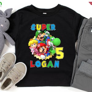 Custom Super Mario Birthday Shirt, Mario Birthday Party T-Shirt, Mario Family shirt, Super Mario Shirt