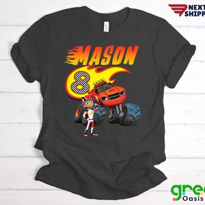 Chemise d'anniversaire Monster Truck, chemise Blaze Birthday Boy