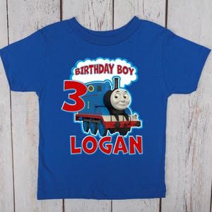 Thomas Birthday T-shirt, Thomas The Train Birthday Shirt, Thomas Birthday Shirt, Custom Birthday Boy Train Shirt, Birthday Girl Gift