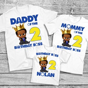 Boss Birthday Boy T-shirt, Family matching Birthday Shirts, Custom Personalized Toddler Matching Shirts, Baby Birthday Shirt