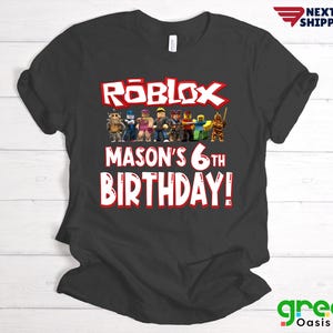 Roblox Birthday Shirt, Custom Roblox Birthday Party Tshirt, Roblox T-shirt