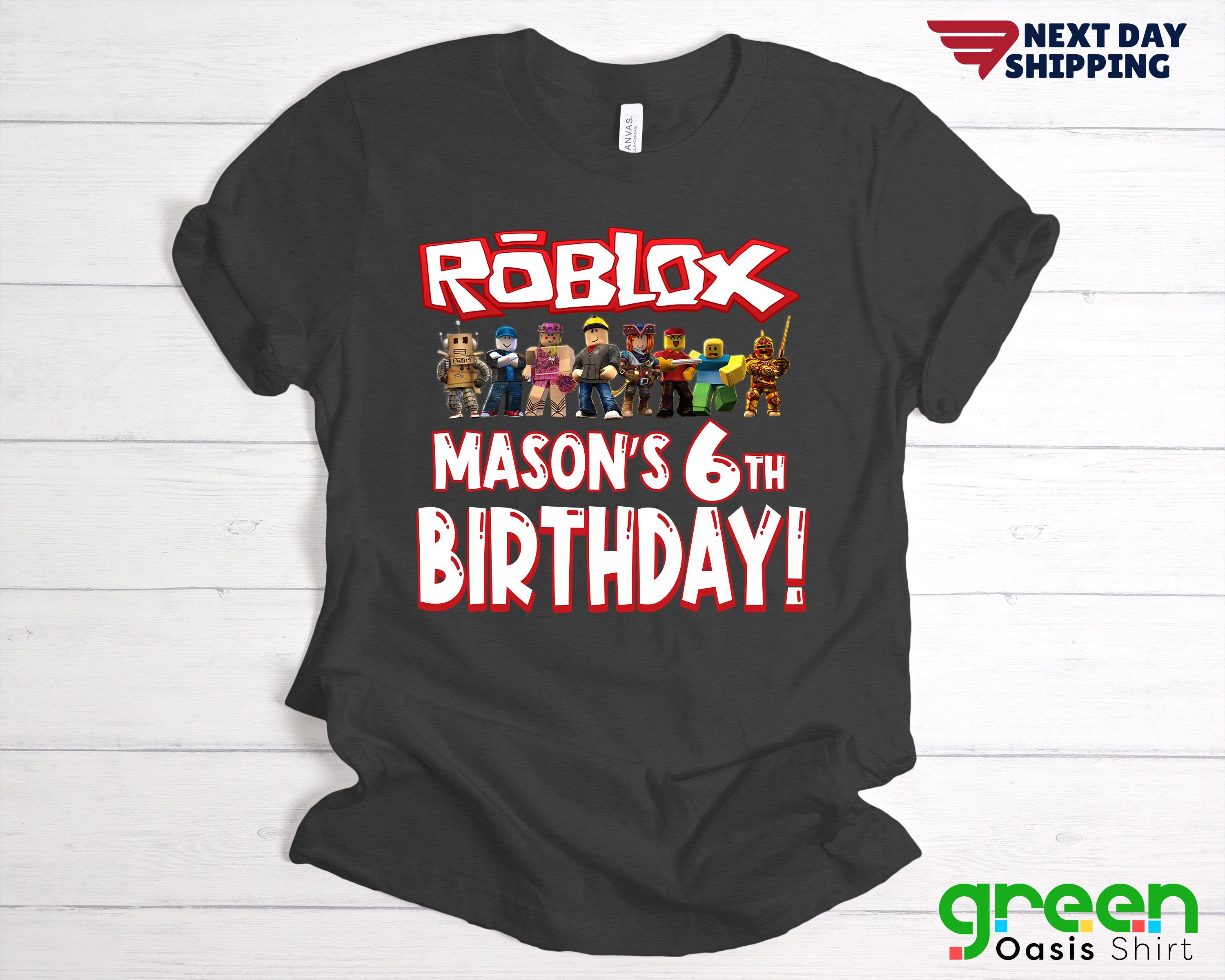 Roblox Birthday Shirt Custom Roblox Birthday Party Tshirt Roblox T Il Ew2t 