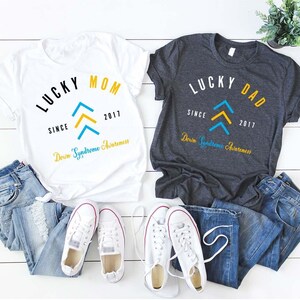 Custom Down Syndrome Shirt, Lucky Mom Dad Shirt, Down Syndrome Awareness Shirts, T21 Shirt, Three Arrows Shirt, Down Syndrome Support Tee imagen 4