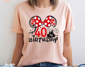 Custom Disney Birthday T-Shirt, Minnie 40 Years Old Shirt, Disney Birthday Squad, My 30th Birthday Tee, Birthday Shirt, Gift For Birthday