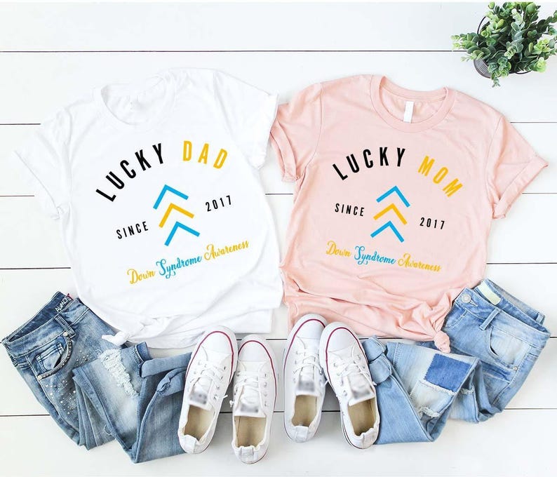 Custom Down Syndrome Shirt, Lucky Mom Dad Shirt, Down Syndrome Awareness Shirts, T21 Shirt, Three Arrows Shirt, Down Syndrome Support Tee imagen 3