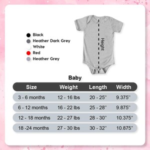 a baby bodysuit size guide for a baby