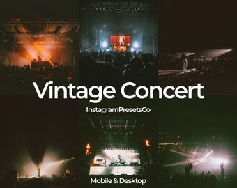 Aesthetic Presets, Vintage Presets, Film Presets, Moody Presets, Influencer Preset, Lightroom Preset - 6 Vintage Concert Presets