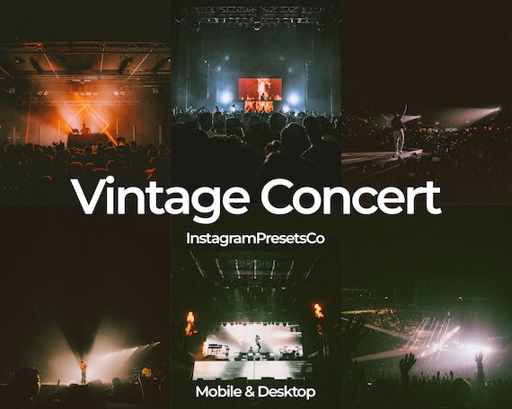 Aesthetic Presets, Vintage Presets, Film Presets, Moody Presets, Influencer Preset, Lightroom Preset - 6 Vintage Concert Presets