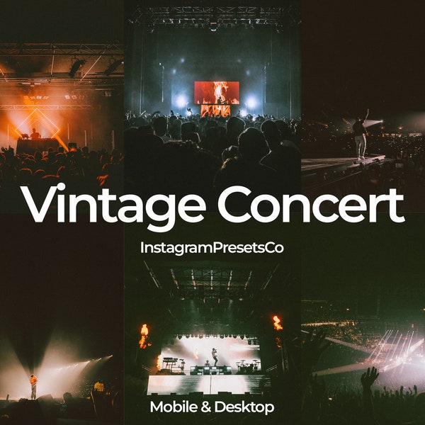 Aesthetic Presets, Vintage Presets, Film Presets, Moody Presets, Influencer Preset, Lightroom Preset - 6 Vintage Concert Presets